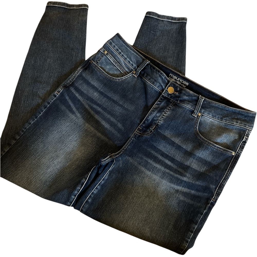 {Maurices} Dark Blue Women's Ever Flex High Ride Denim Skinny Jean 18w Long